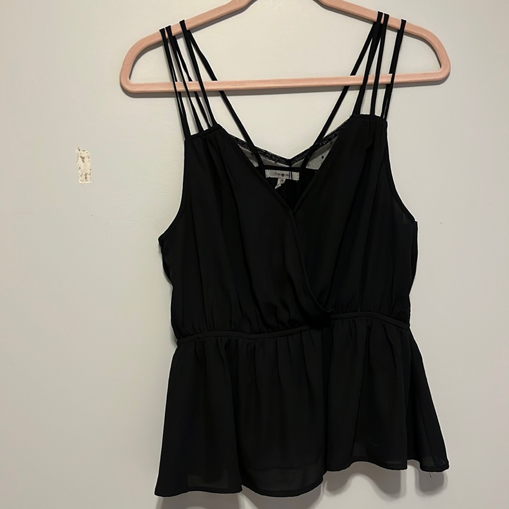 Strappy peplum tank